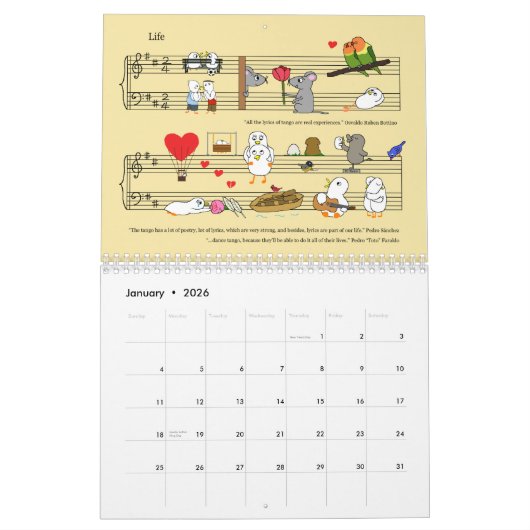 Calendrier Tango est un sentiment (Tango es un sentimiento) (Jan 2026)