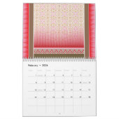 Calendrier Tapis design rouge et rose, orné d'un audacieux (Feb 2026)