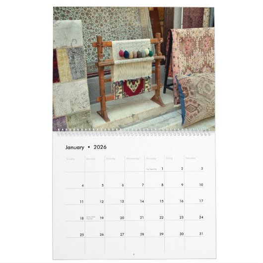 Calendrier Tapis turcs de 12 mois (Jan 2026)