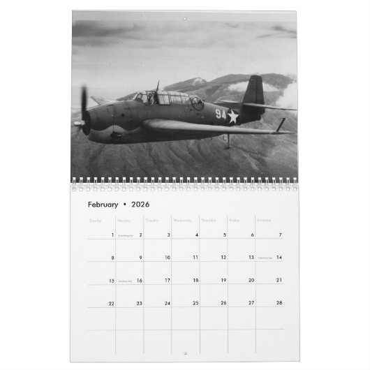 Calendrier TBF Avenger (Feb 2026)