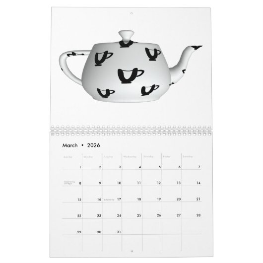 Calendrier Teapots (Mar 2026)