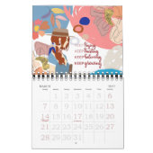 Calendrier Tendance Positivité Motivationnelle Filles Abstrai (Mar 2027)