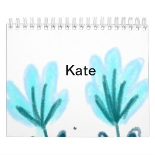 Calendrier Texte de nom ajouté à l'aquarelle florale violet b