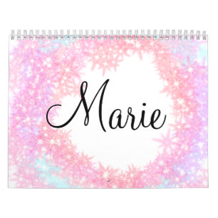 Calendrier texte féminin rose clair minimal simple ajoutez vo