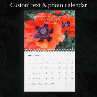 Calendrier Texte personnalisé et photos Inspiration Bible Écr