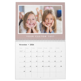 Calendrier Texte photo personnalisé de la famille 2026 minima