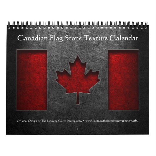 Calendrier Texture de la pierre du drapeau canadien (Protection)