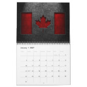Calendrier Texture de la pierre du drapeau canadien (Jan 2027)