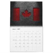 Calendrier Texture de la pierre du drapeau canadien (Mar 2027)