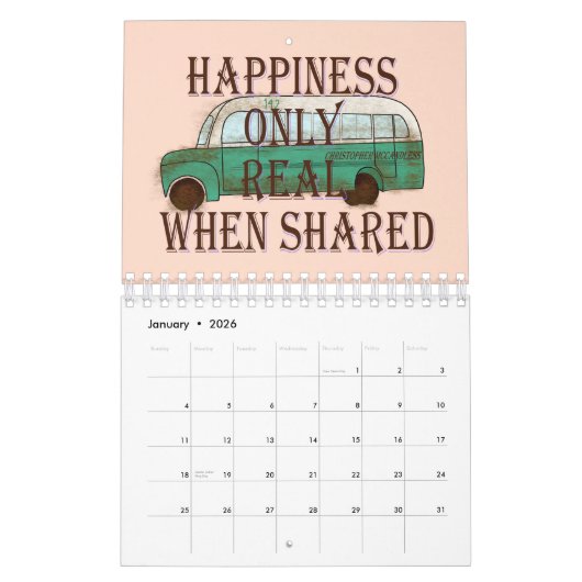 Calendrier The Magic Bus: Happiness Only Real When Shared - (Jan 2026)
