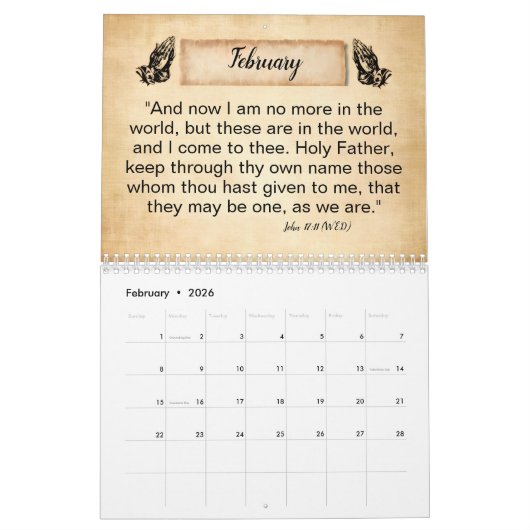 Calendrier The Prayers of Christ - Larger Print Edition (Feb 2026)