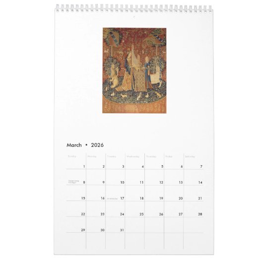 Calendrier The Unicorn in the art (Mar 2026)