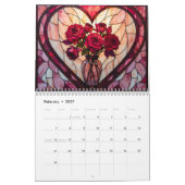 Calendrier Thème Kwanzaa de style vitrail pour décembre (Feb 2027)
