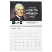 Calendrier Thomas Jefferson Cite Le Logo Professionnel Promot (Jan 2027)