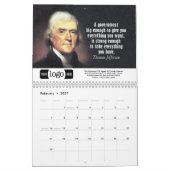Calendrier Thomas Jefferson Cite Le Logo Professionnel Promot (Feb 2027)