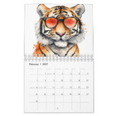 Calendrier Tigres aquarelles (Feb 2027)