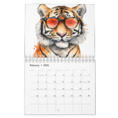 Calendrier Tigres aquarelles (Feb 2026)