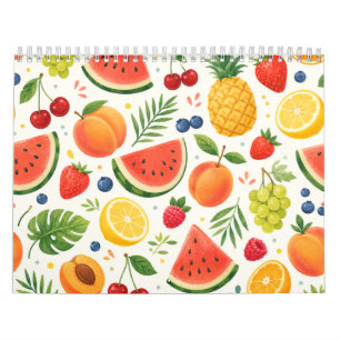 Calendrier Tissu à motif de fruits d'été   Pastèque tropicale