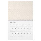 Calendrier Tissu blanc cassé avec un subtil, extensible, peti (Mar 2027)