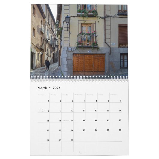 Calendrier Toledo, Espagne 2026 (Mar 2026)
