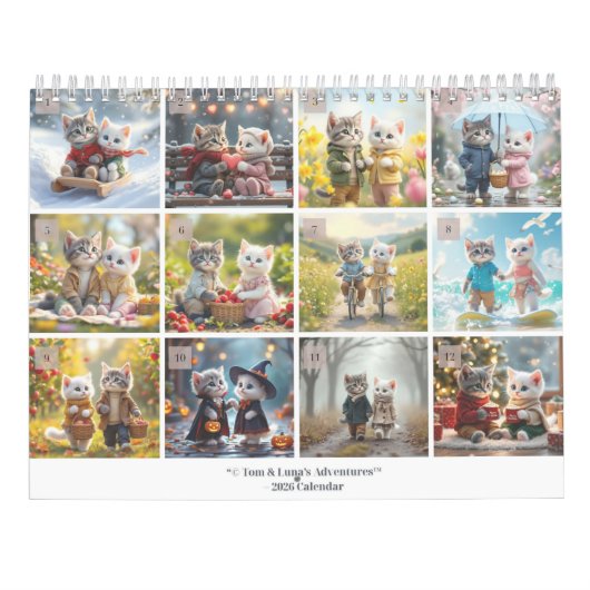 Calendrier Tom & Luna’s Adventures™ – 2026 Cozy Seasons Calen (Dos)