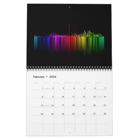 Calendrier Toronto Rainbow Blur (Feb 2026)