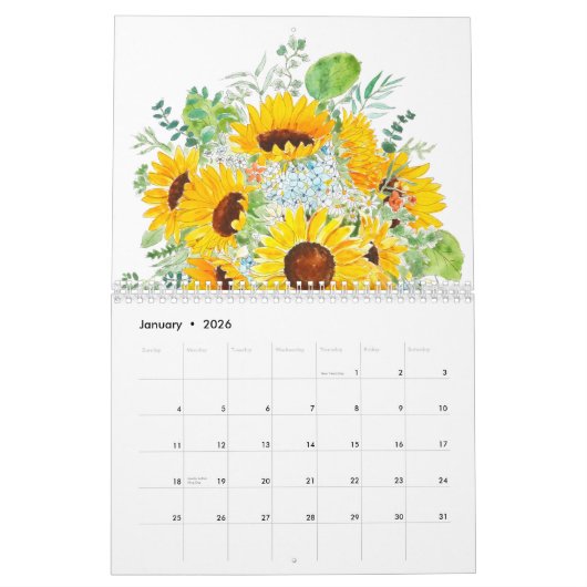 calendrier tournesol 2024 (Jan 2026)