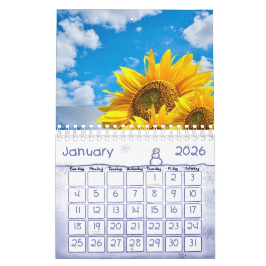 Calendrier Tournesol 2025 (Jan 2026)