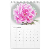 Calendrier Tout au long de l'année avec fleurs (Feb 2026)