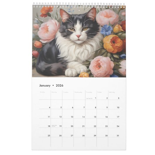 Calendrier Toutes sortes de chats (Jan 2026)