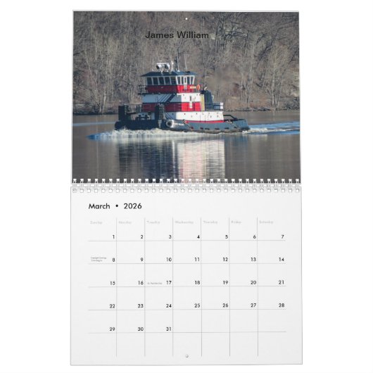Calendrier Tractions subites sur le fleuve Hudson 2019 un (Mar 2026)