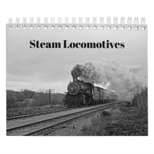 Calendrier Train de locomotive vintage anniversaire kaki Voya