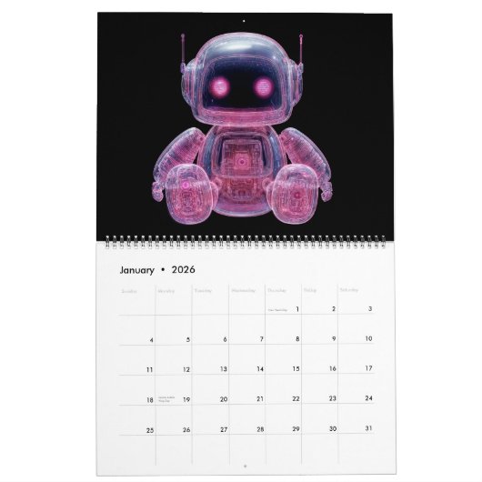 Calendrier Translucent Robots (Jan 2026)