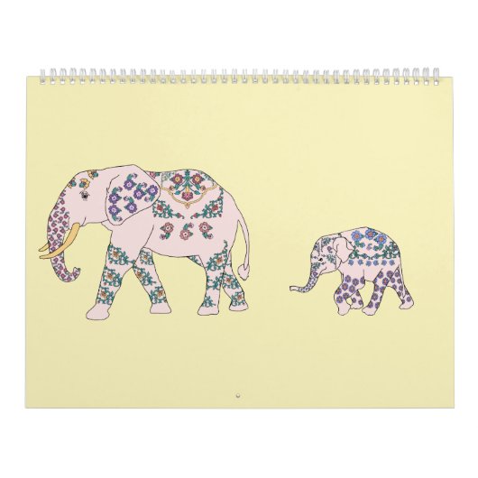 Calendrier Treize éléphants et une girafe (Protection)