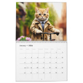 Calendrier : Trendy Feline Adventure : Chat en Trench Coat su (Jan 2026)