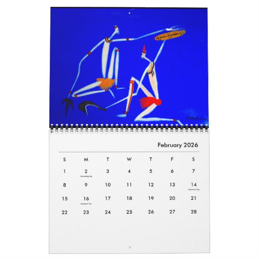 Calendrier tribal africain d'art (Feb 2026)