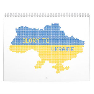 Calendrier Tricot Ukraine texte de la carte d'Etat Gloire à l