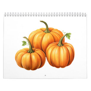 Calendrier trois citrouilles d'halloween