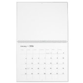 Calendrier trois fleurs aux pétales verts et oranges (Jan 2026)