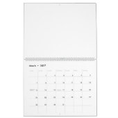 Calendrier trois fleurs aux pétales verts et oranges (Mar 2027)