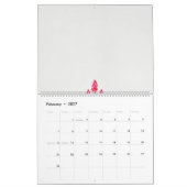 Calendrier Trois fleurs roses avec un arrière - plan noir (Feb 2027)