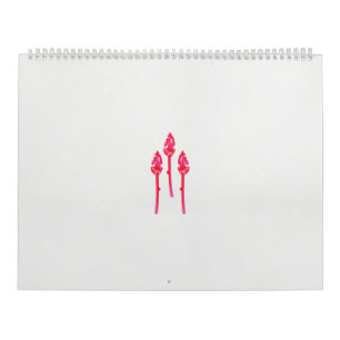 Calendrier Trois fleurs roses avec un arrière - plan noir