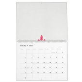 Calendrier Trois fleurs roses avec un arrière - plan noir (Jan 2027)