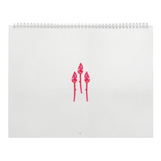 Calendrier Trois fleurs roses avec un arrière - plan noir (Protection)