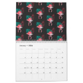 Calendrier Tropical Cute drôle d'aquarelle flamingo motif Ca (Jan 2026)