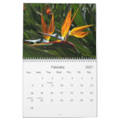 Calendrier tropical de fleurs d'Hawaï (Feb 2027)