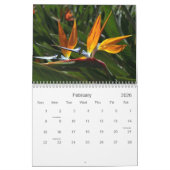 Calendrier tropical de fleurs d'Hawaï (Feb 2026)
