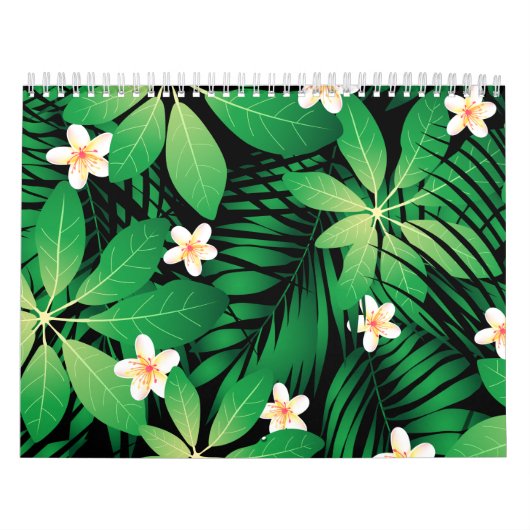 Calendrier Tropical plumeria lush forest (Protection)