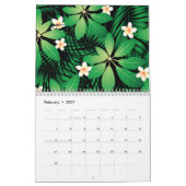 Calendrier Tropical plumeria lush forest (Feb 2027)