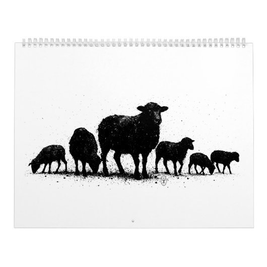 Calendrier Troupeau de moutons des Orcades — Silhouette à l'e (Protection)